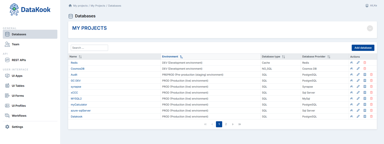 Database Management Dashboard