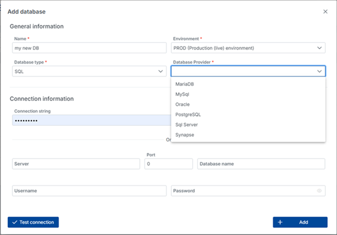 Add Database Wizard - Step 2