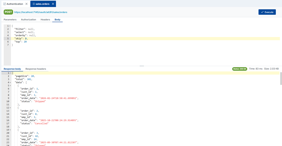 List Data OData Parameters