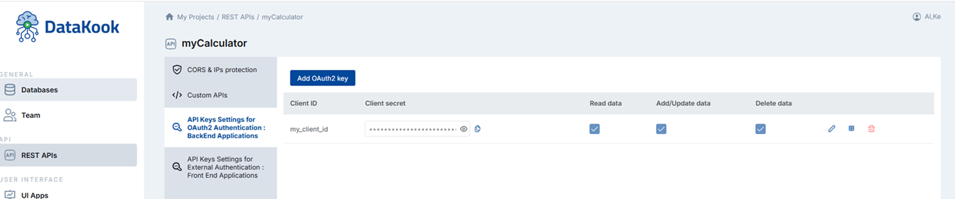 OAuth2 Authentication Configuration