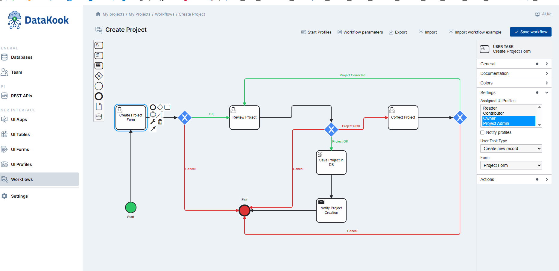 Workflow Builder Interface Detail