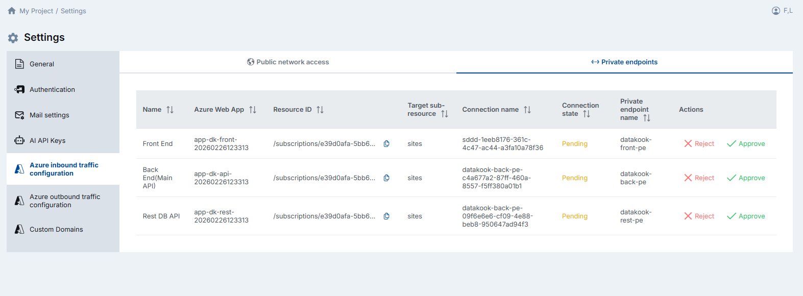 Private Endpoints — Pending State