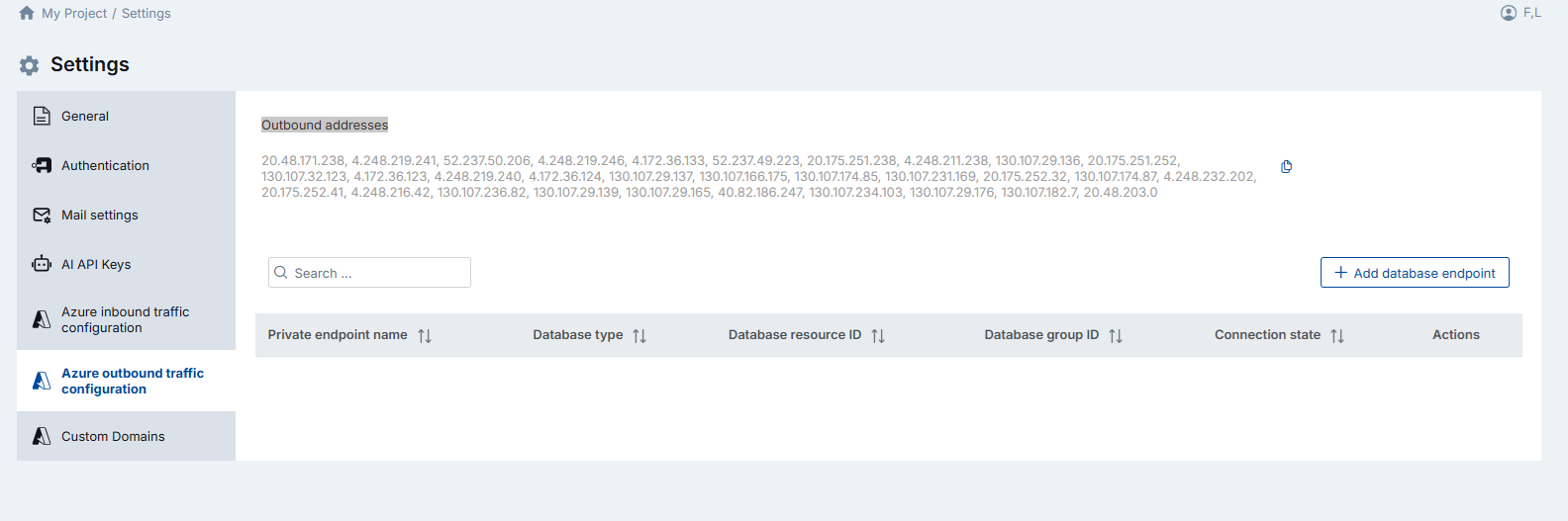 Outbound Traffic Configuration