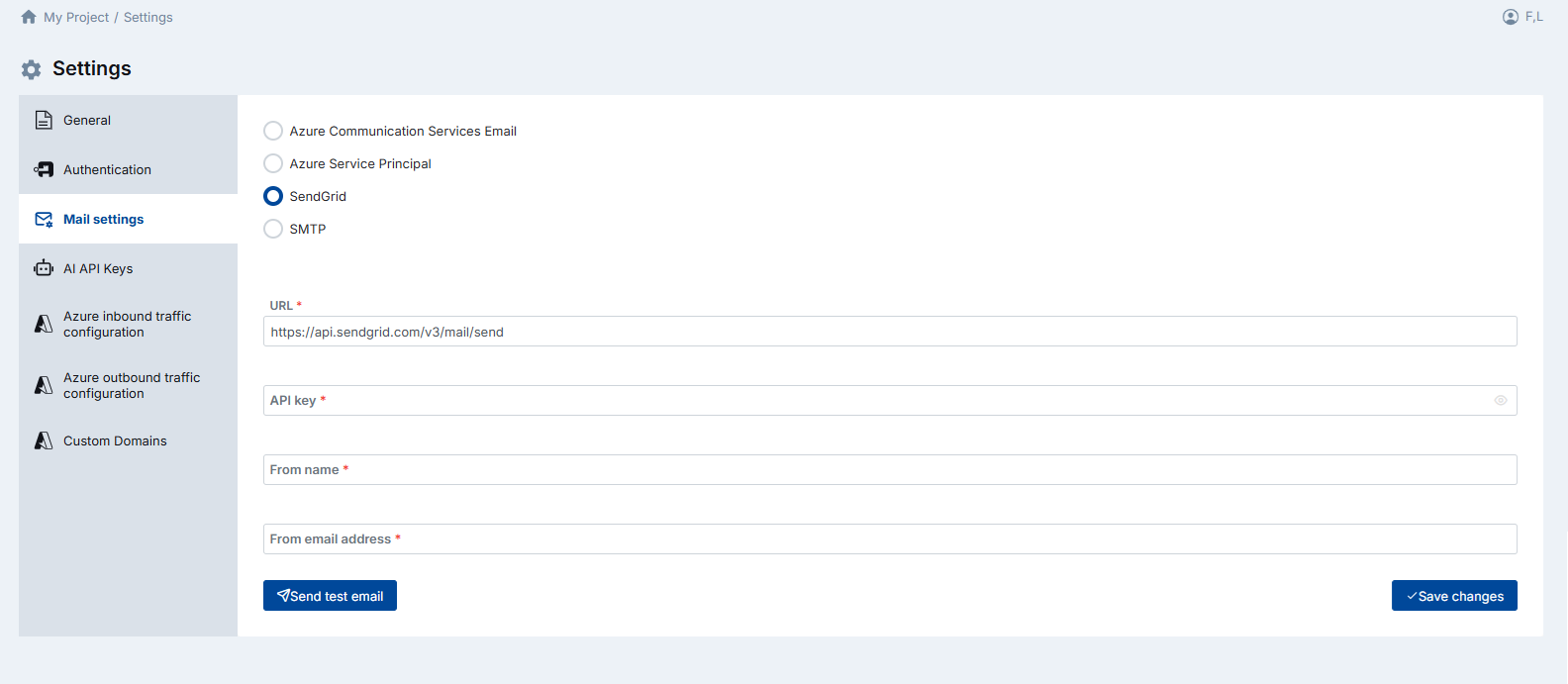 SendGrid Email Configuration