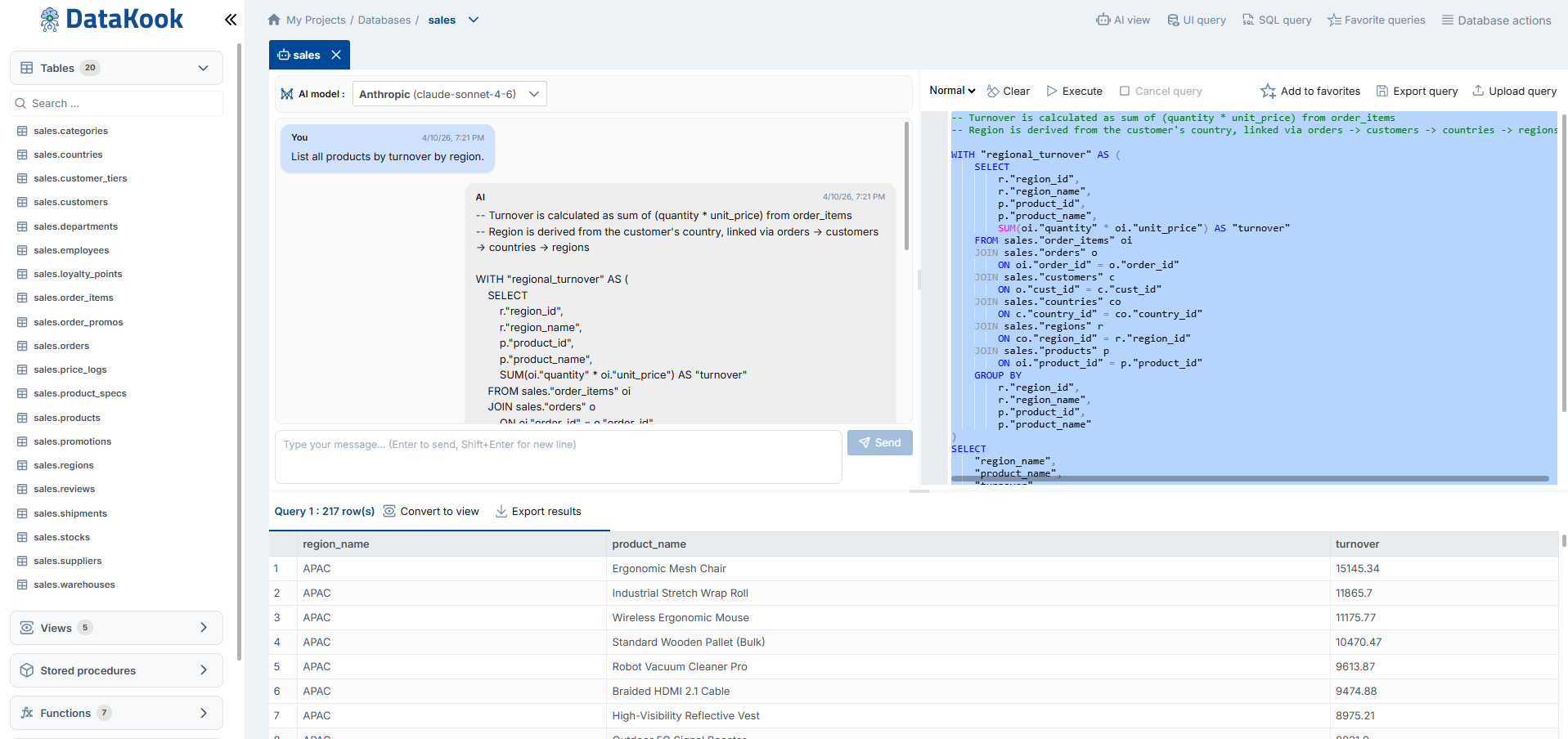 Natural Text to SQL — Query Generation Interface