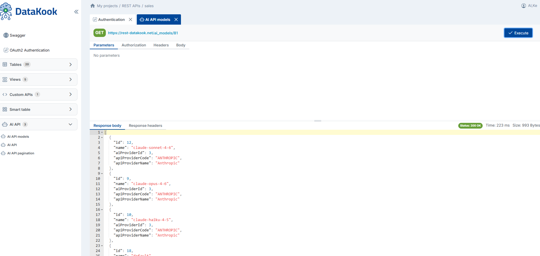 AI REST APIs — Natural Language Query Endpoint